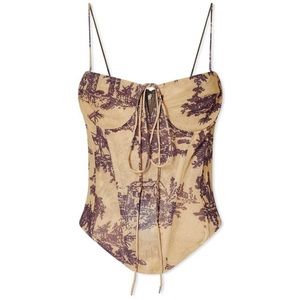 Miaou Aphex Gold Toile Halterneck Corset Size Medium